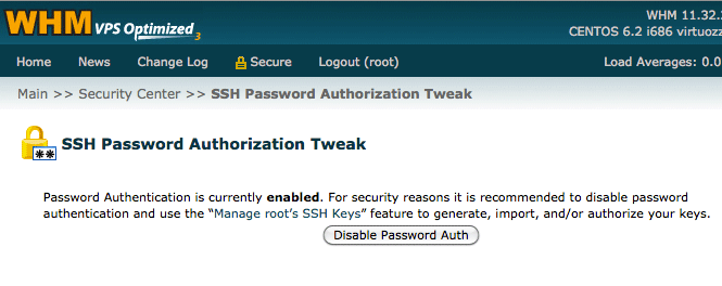 Disable Password Authentication